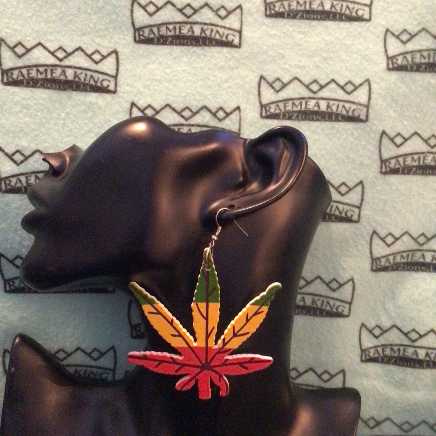 Marijuana Weed Leaf, Green, Yellow & Red