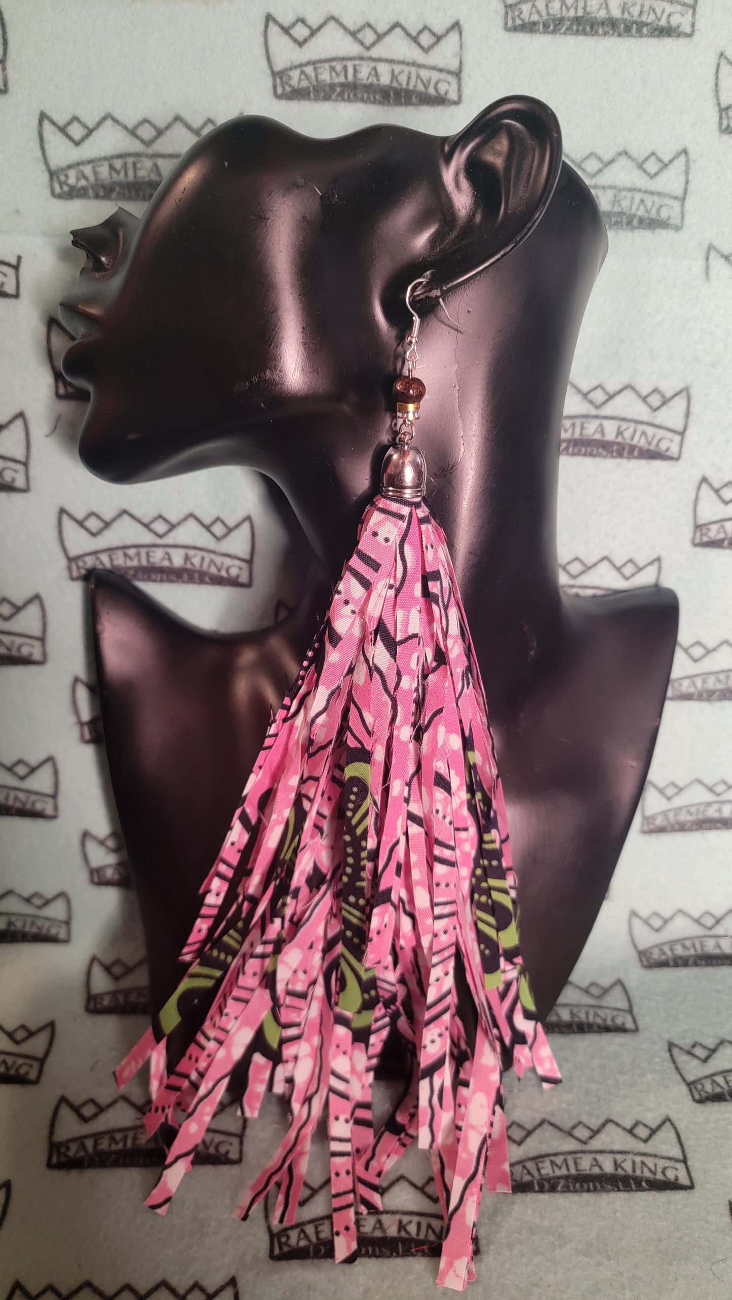 African Pattern Long Shredded Earrings