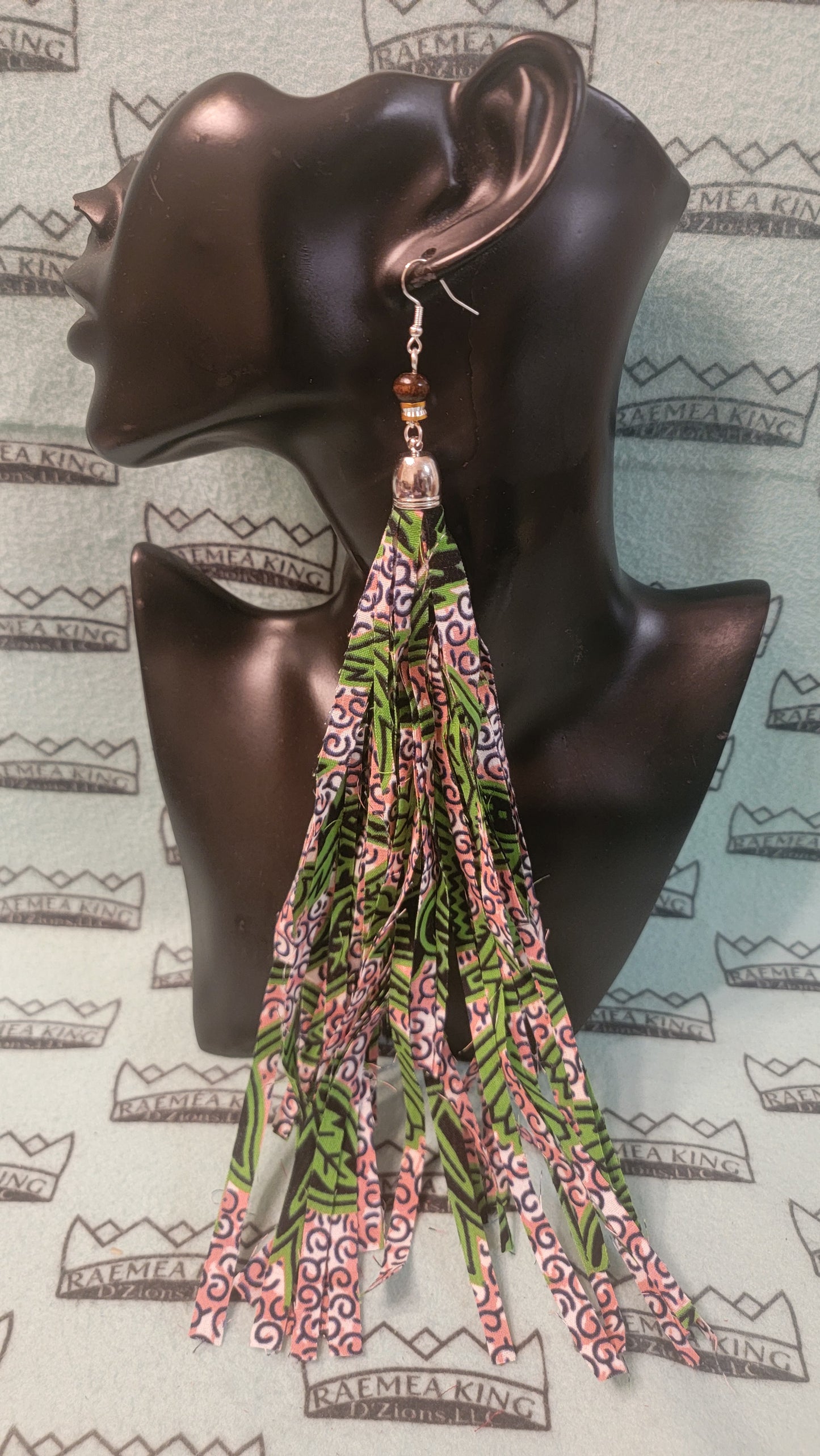 African Pattern Long Shredded Earrings