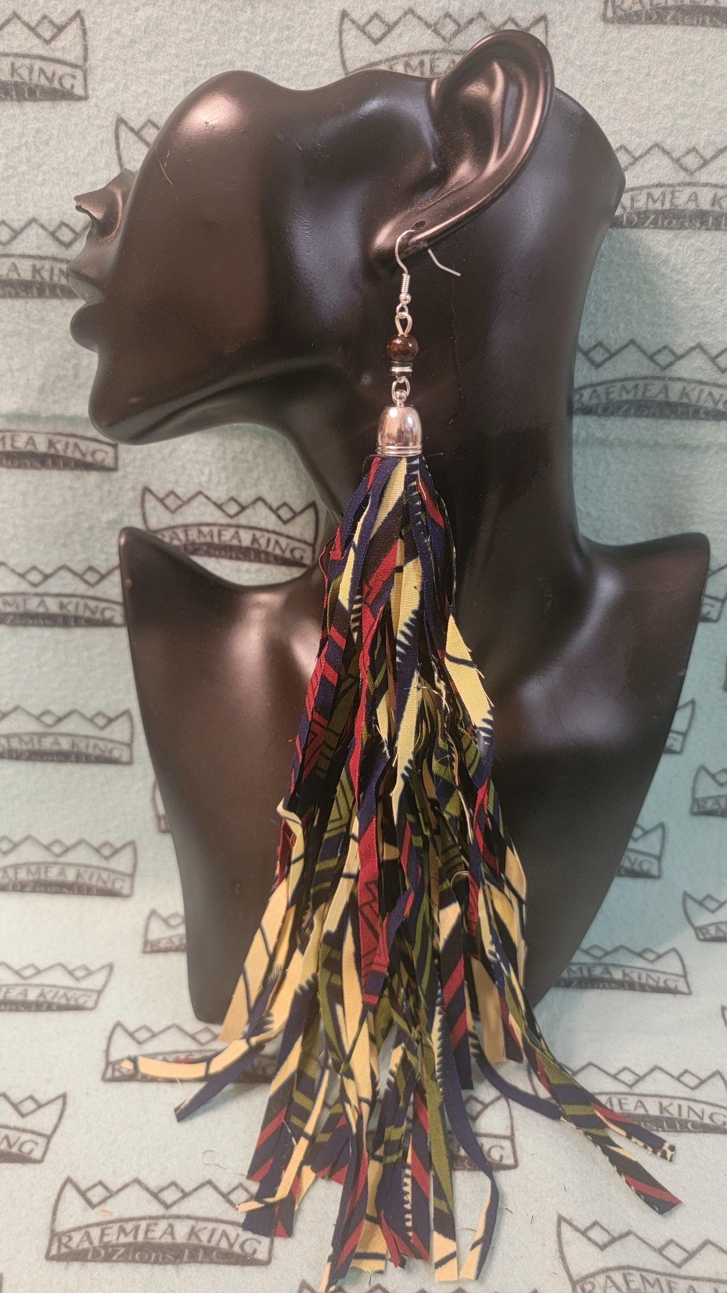 African Pattern Long Shredded Earrings