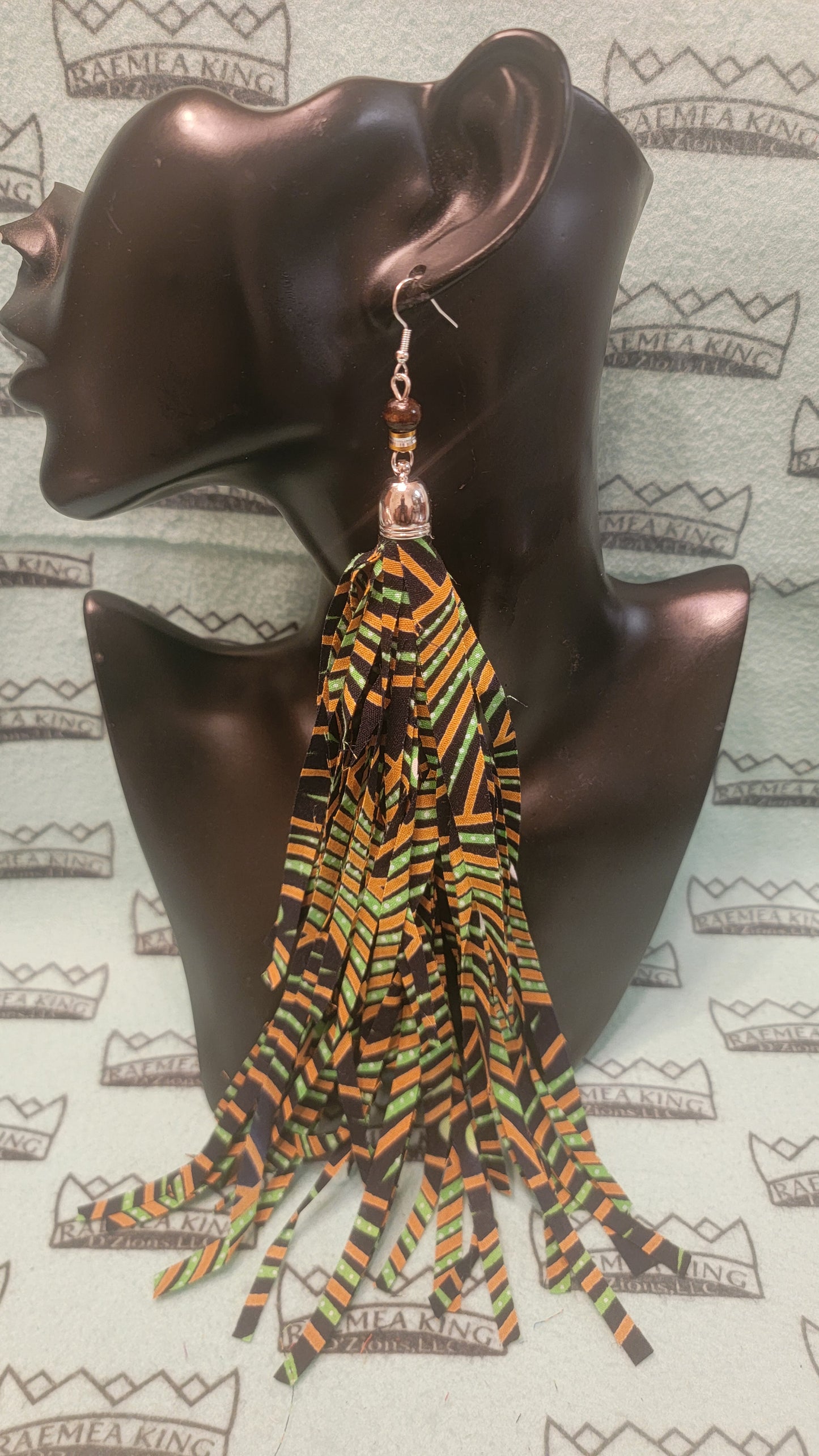 African Pattern Long Shredded Earrings