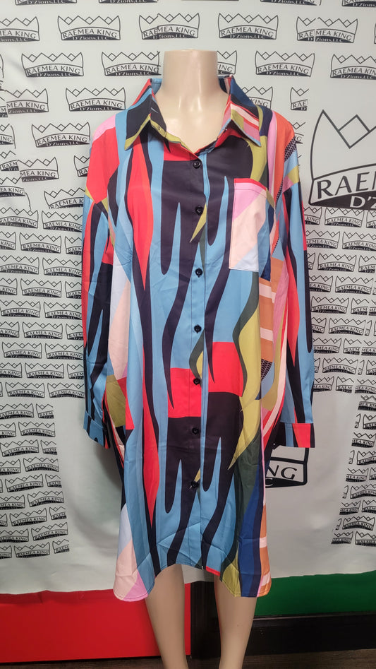 Colorful Striped Oversized Shirt/Dress