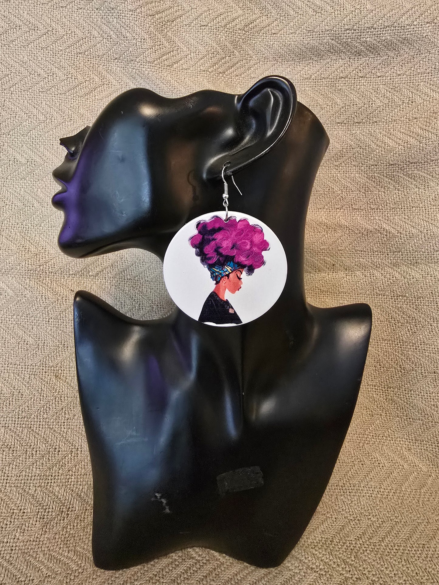 Lady with Colorful Hair in Headwrap