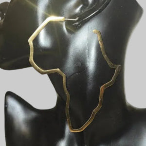 Africa Shape, Stainless-Steel Earrings