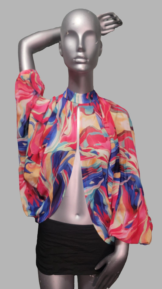 Open Blouse, Multi-Colored