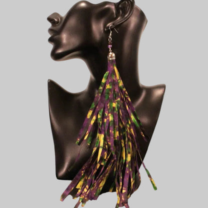 African Pattern Long Shredded Earrings