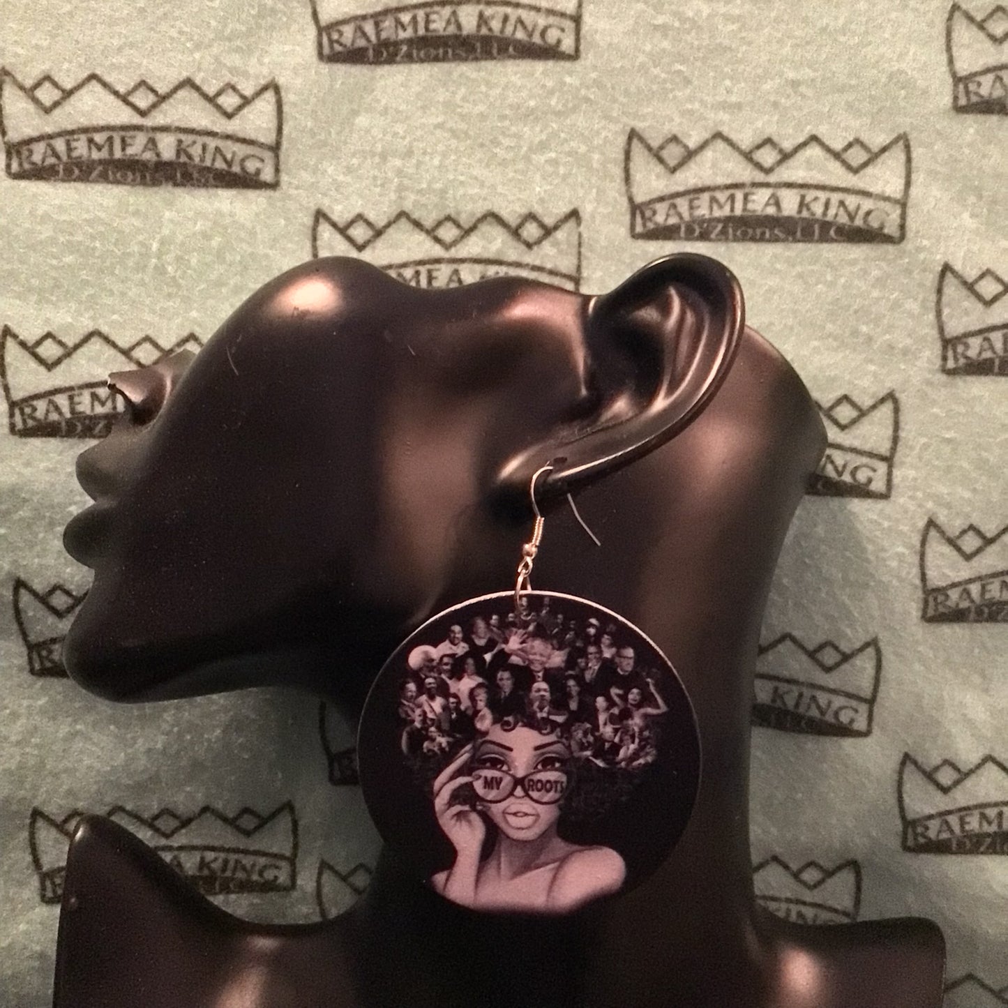 Lady with Iconic People as Hair, My Roots on Glasses