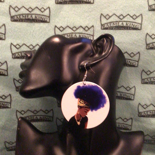 Lady with Colorful Hair in Headwrap