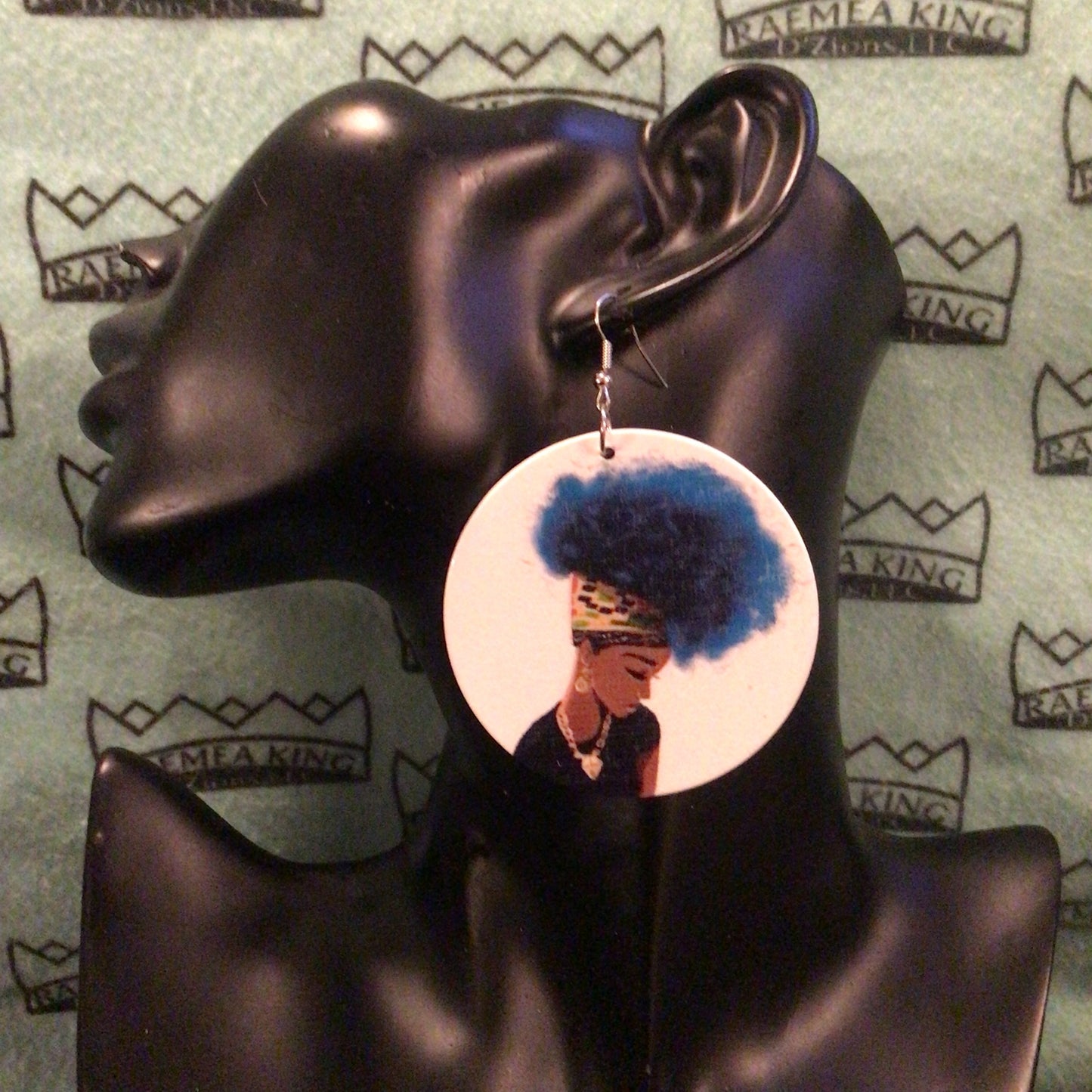 Lady with Colorful Hair in Headwrap