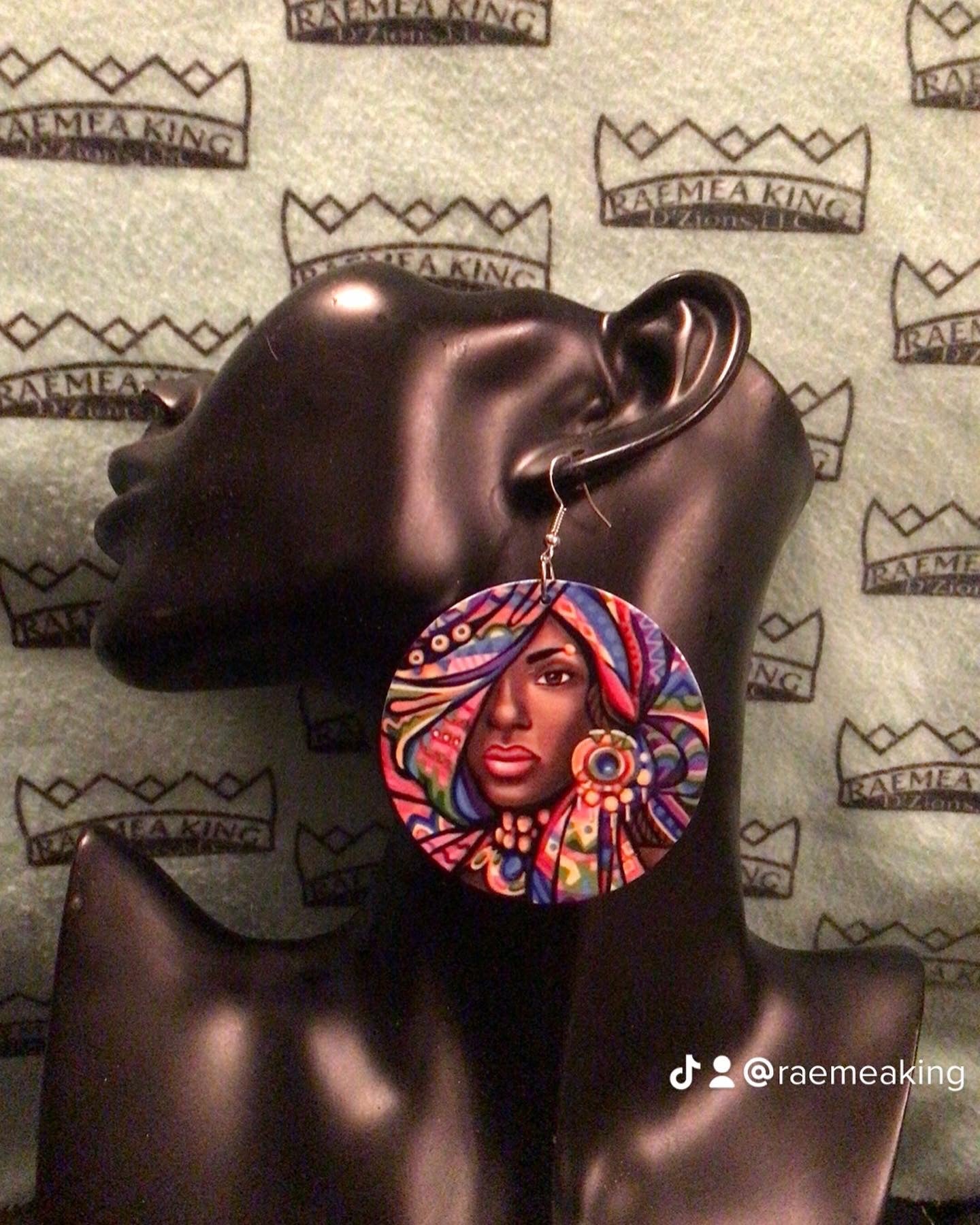 Ladies Face in Colorful Headwrap