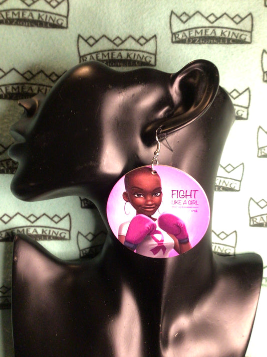 Fight Like A Girl, with a Lady in Boxing Gloves in Pink