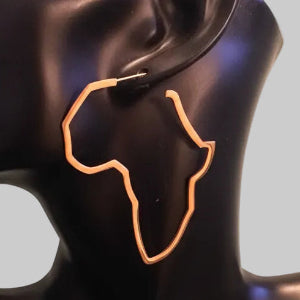 Africa Shape, Stainless-Steel Earrings
