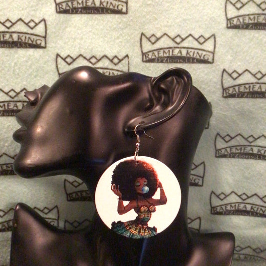 Girl with Bush blowing a Blue bubble