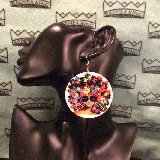 Girl with Colorful Bush and Blue Lips