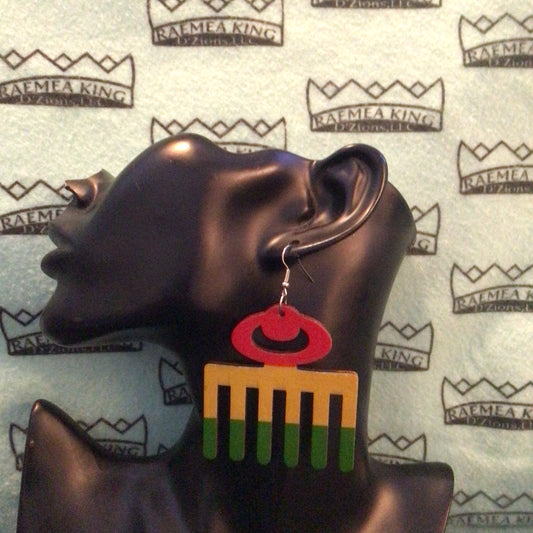 Adinkra Symbol - Duafe meaning Femininity in Red, Yellow & Green