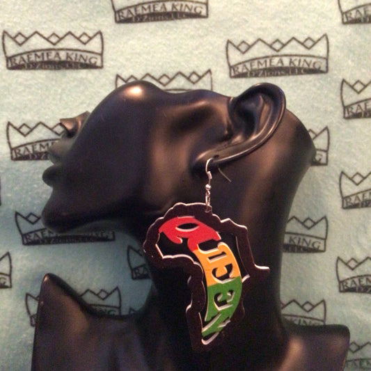 Queen in Map of Africa, in Green, Yellow and Red