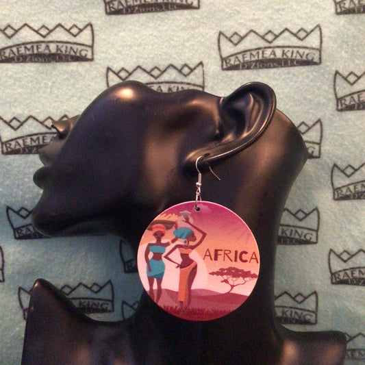 African Ladies carrying on their Heads with the word Africa