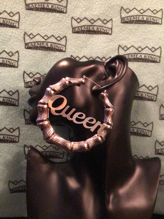 Queen, Large Bamboo Earrings