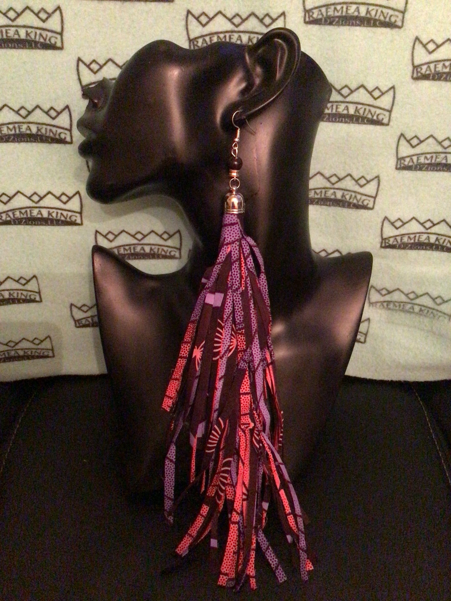 African Pattern Long Shredded Earrings